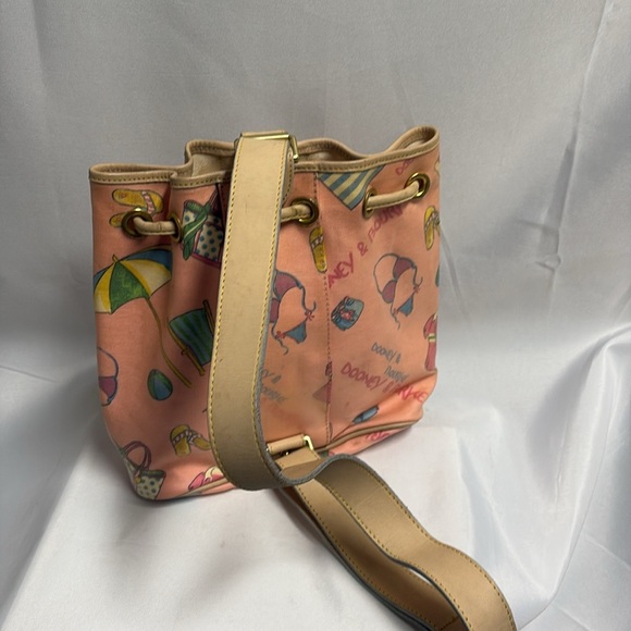 Dooney & Bourke Pink Miami Drawstring Bucket Sling Bag Backpack Y2K Vintage - Picture 2 of 10